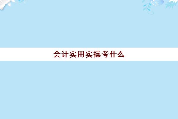 会计实用实操考什么(初级会计实务学什么)