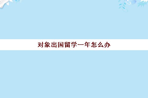 对象出国留学一年怎么办(留学必须在国外呆够一年吗)