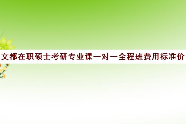 文都在职硕士考研专业课一对一全程班费用标准价格表（文都考研收费标准）