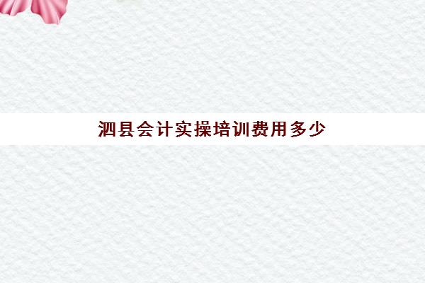 泗县会计实操培训费用多少(会计初级培训班要多少钱)