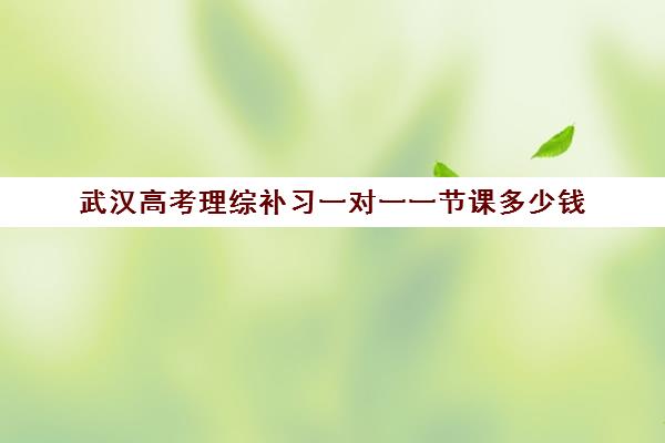 武汉高考理综补习一对一一节课多少钱