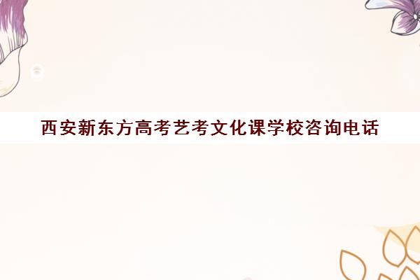 西安新东方高考艺考文化课学校咨询电话(西安新东方高考冲刺班收费)