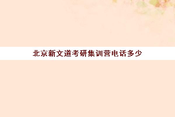 北京新文道考研集训营电话多少（南京新文道考研机构怎么样）