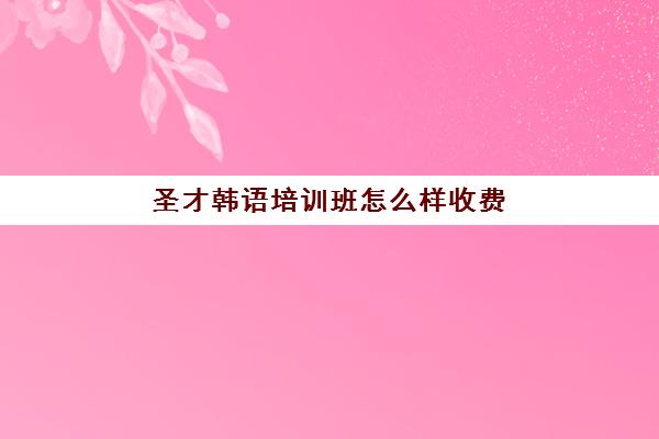 圣才韩语培训班怎么样收费(韩语培训机构前十名)