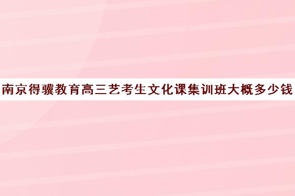 南京得骥教育高三艺考生文化课集训班大概多少钱(艺考集训费用)