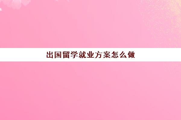 出国留学就业方案怎么做(留学毕业后将来的计划)