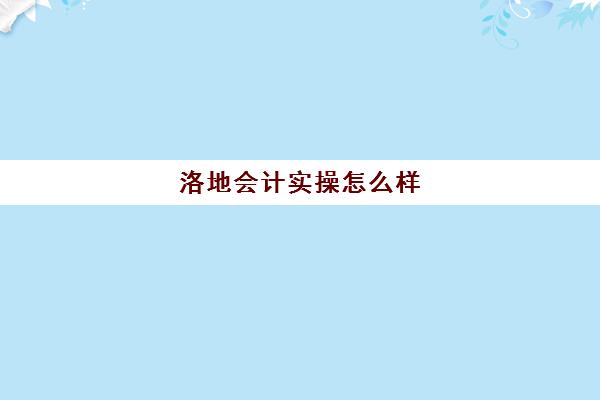 洛地会计实操怎么样(没经验的会计有人要吗)