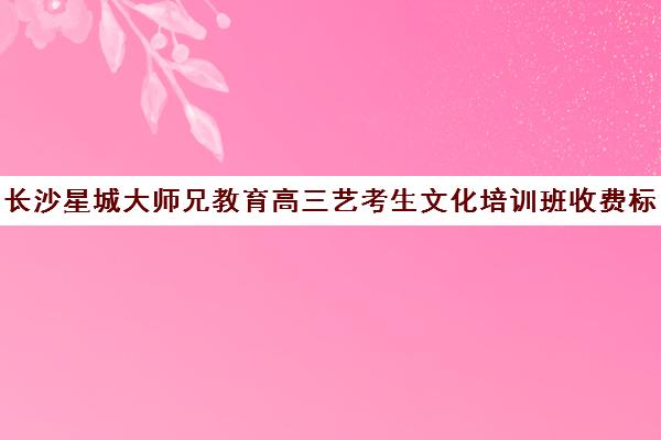 长沙星城大师兄教育高三艺考生文化培训班收费标准一览表(苏州星城艺考)