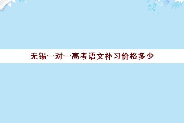 无锡一对一高考语文补习价格多少