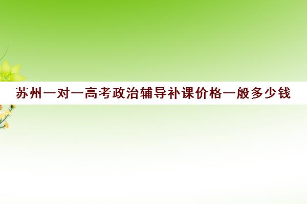 苏州一对一高考政治辅导补课价格一般多少钱(一对一补课利弊)