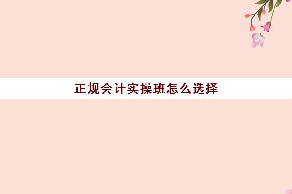 正规会计实操班怎么选择(零基础会计培训班一般费用多少)