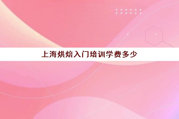 上海烘焙入门培训学费多少(新手烘焙入门食谱)