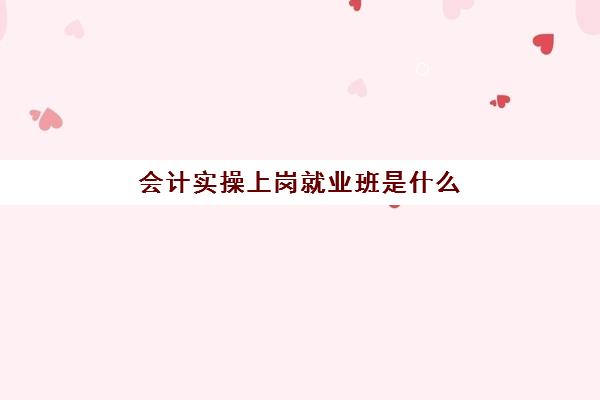 会计实操上岗就业班是什么(新手会计如何快速上岗)