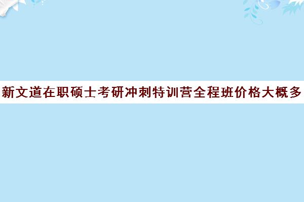 新文道在职硕士考研冲刺特训营全程班价格大概多少钱（新文道考研机构怎么样）