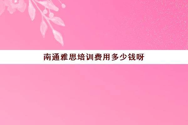 南通雅思培训费用多少钱呀(雅思辅导班收费价目表)