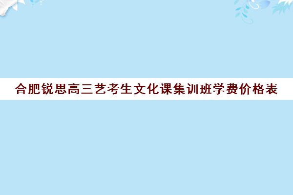 合肥锐思高三艺考生文化课集训班学费价格表(合肥艺考生文化课培训机构排名)