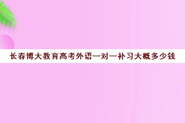 长春博大教育高考外语一对一补习大概多少钱