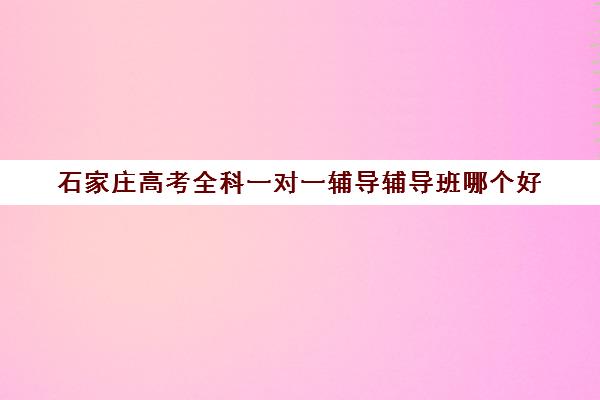 石家庄高考全科一对一辅导辅导班哪个好(石家庄比较好辅导机构)