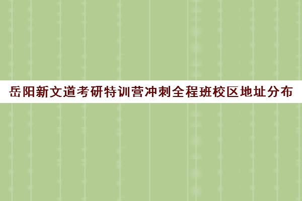 岳阳新文道考研特训营冲刺全程班校区地址分布（新文道考研机构地址在哪）