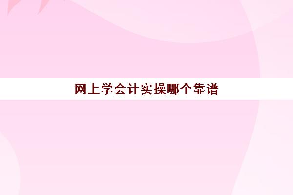 网上学会计实操哪个靠谱(会计培训班有用吗)