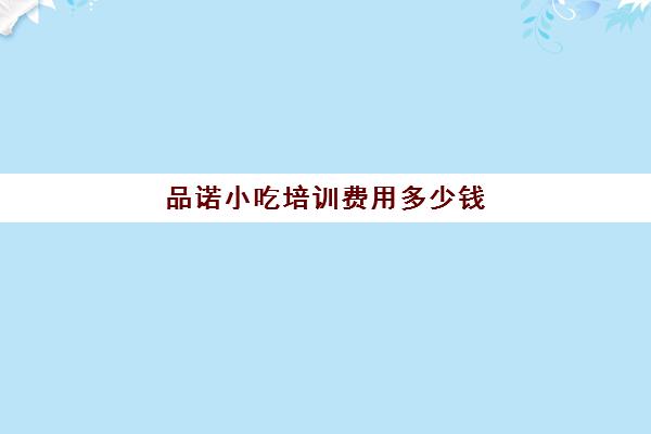 品诺小吃培训费用多少钱(河北地方小吃培训费用)