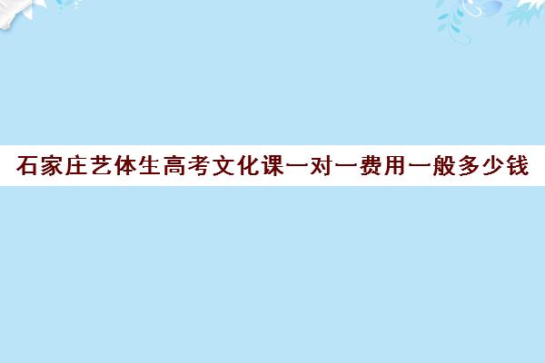 石家庄艺体生高考文化课一对一费用一般多少钱(石家庄艺考文化课培训机构排名)