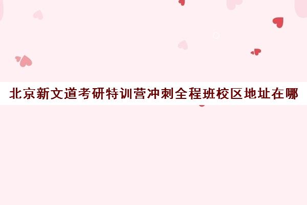 北京新文道考研特训营冲刺全程班校区地址在哪（武汉新文道考研集训营）