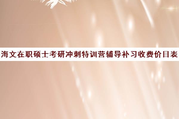 海文在职硕士考研冲刺特训营辅导补习收费价目表