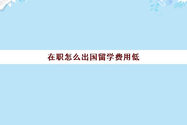 在职怎么出国留学费用低(普通人怎么出国留学)