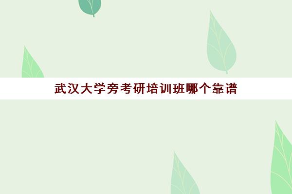 武汉大学旁考研培训班哪个靠谱(武汉考研培训机构排名前十)