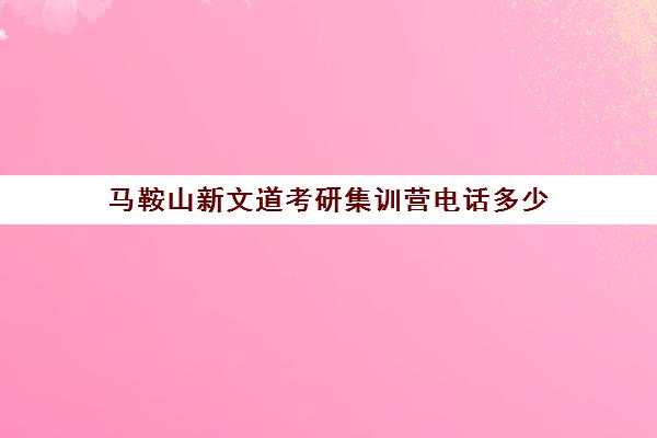 马鞍山新文道考研集训营电话多少（新文道考研怎么样）