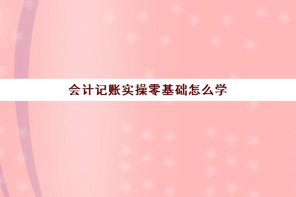 会计记账实操零基础怎么学(新手会计入门基础知识)