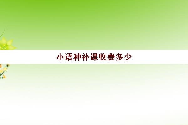 小语种补课收费多少(小语种收费标准)