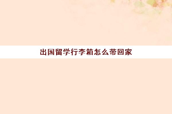 出国留学行李箱怎么带回家(出国留学一般带几个行李箱)