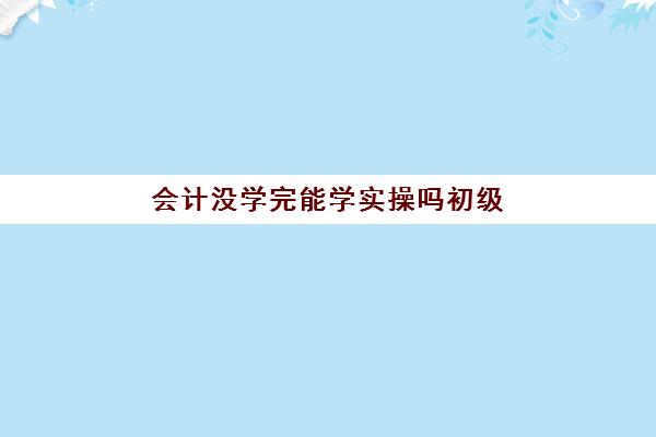 会计没学完能学实操吗初级(初级会计自学能过吗)