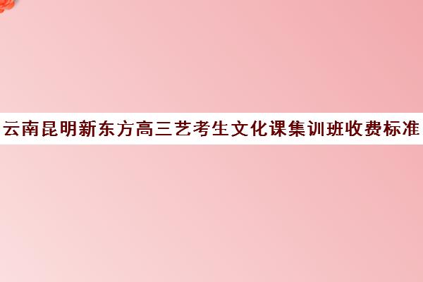 云南昆明新东方高三艺考生文化课集训班收费标准一览表(艺考生文化课分数线)