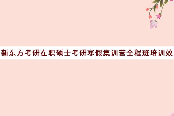 新东方考研在职硕士考研寒假集训营全程班培训效果如何？靠谱吗（新东方考研在线全程班怎么样）