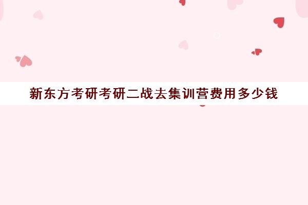 新东方考研考研二战去集训营费用多少钱（新东方考研班一般多少钱）