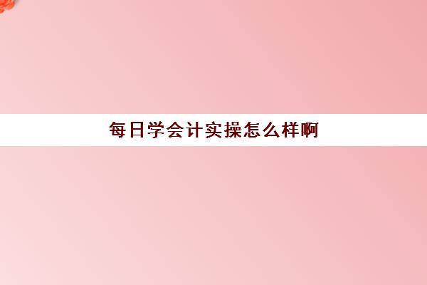 每日学会计实操怎么样啊(学会计有必要报班吗)