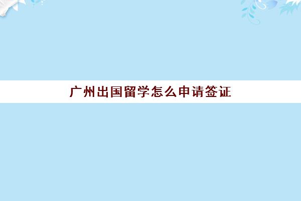 广州出国留学怎么申请签证(外地人可以在广州办理签证吗)