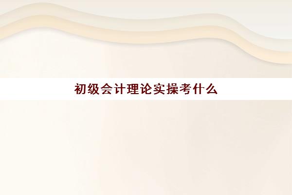 初级会计理论实操考什么(基础会计资格证考哪些内容)