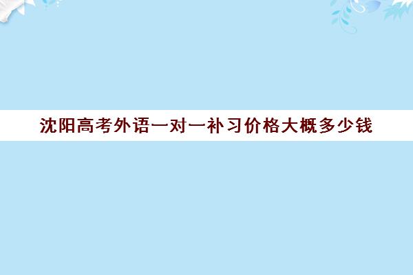 沈阳高考外语一对一补习价格大概多少钱