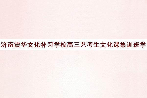 济南震华文化补习学校高三艺考生文化课集训班学费贵吗