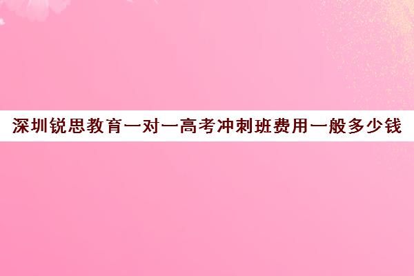 深圳锐思教育一对一高考冲刺班费用一般多少钱(深圳高职高考辅导机构哪家好)