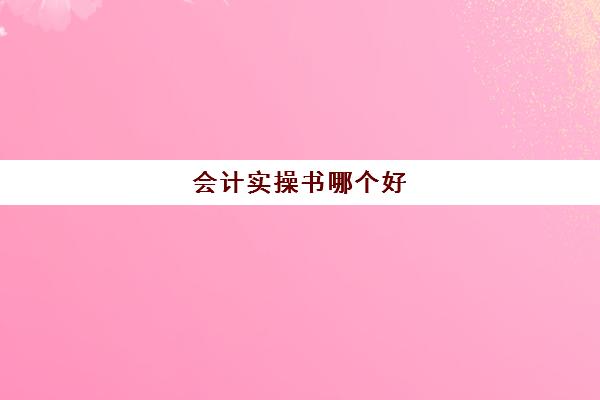 会计实操书哪个好(会计自学基础知识哪方面的书籍)