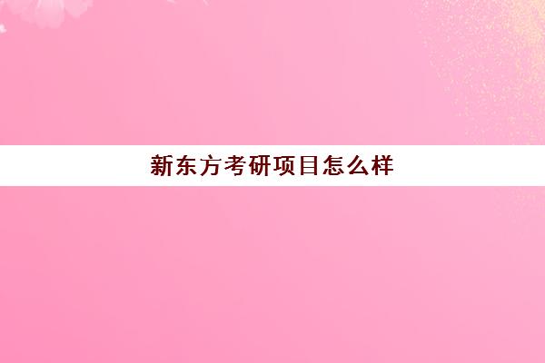 新东方考研项目怎么样(新东方考研班一般多少钱)