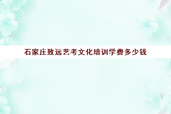 石家庄致远艺考文化培训学费多少钱(石家庄理想飞扬艺术学校怎么样)