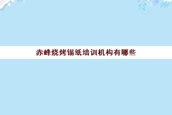 赤峰烧烤锡纸培训机构有哪些(烧烤用的锡纸哪个品牌好)