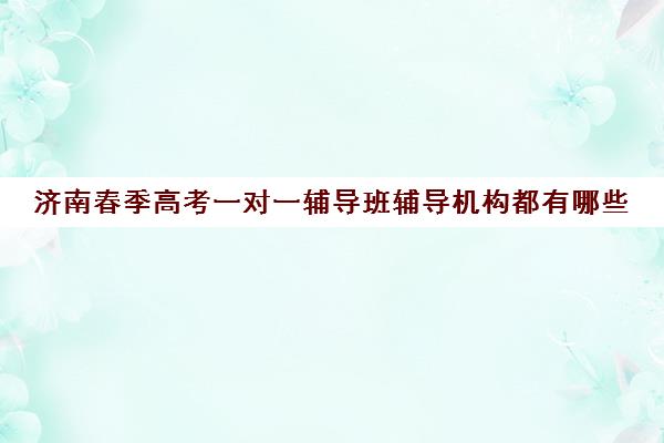 济南春季高考一对一辅导班辅导机构都有哪些(春季高考线上辅导班)