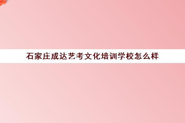 石家庄成达艺考文化培训学校怎么样(石家庄理想飞扬艺术学校怎么样)